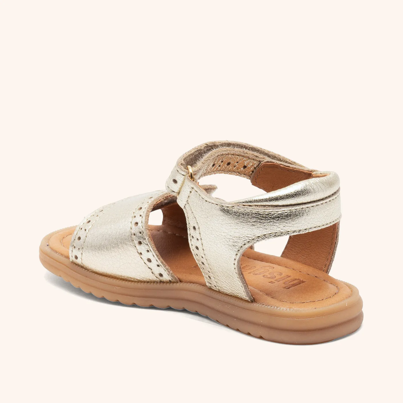 Bisgaard Andrea sandal guld læder velcro str. 22-36