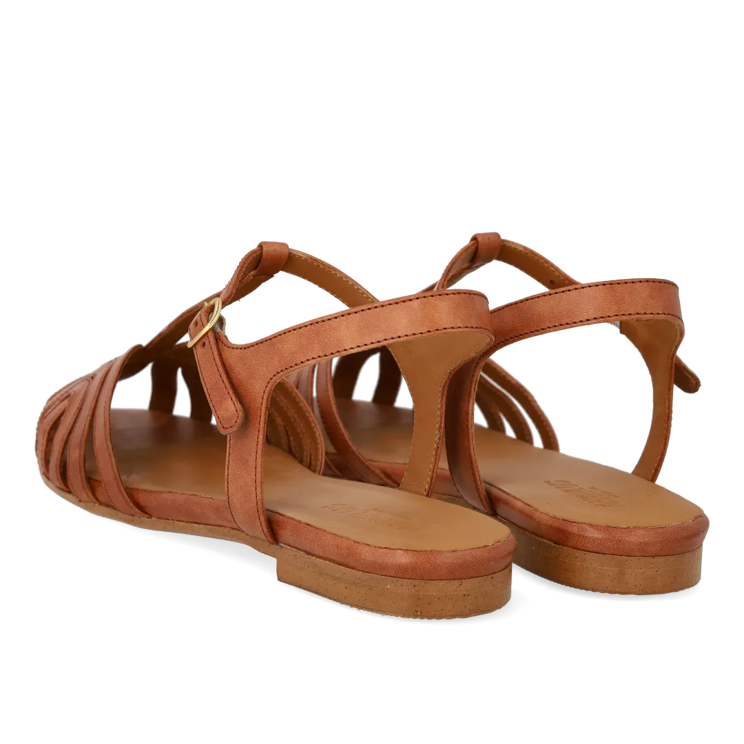 Angulus flad sandal organisk front T-strap skind