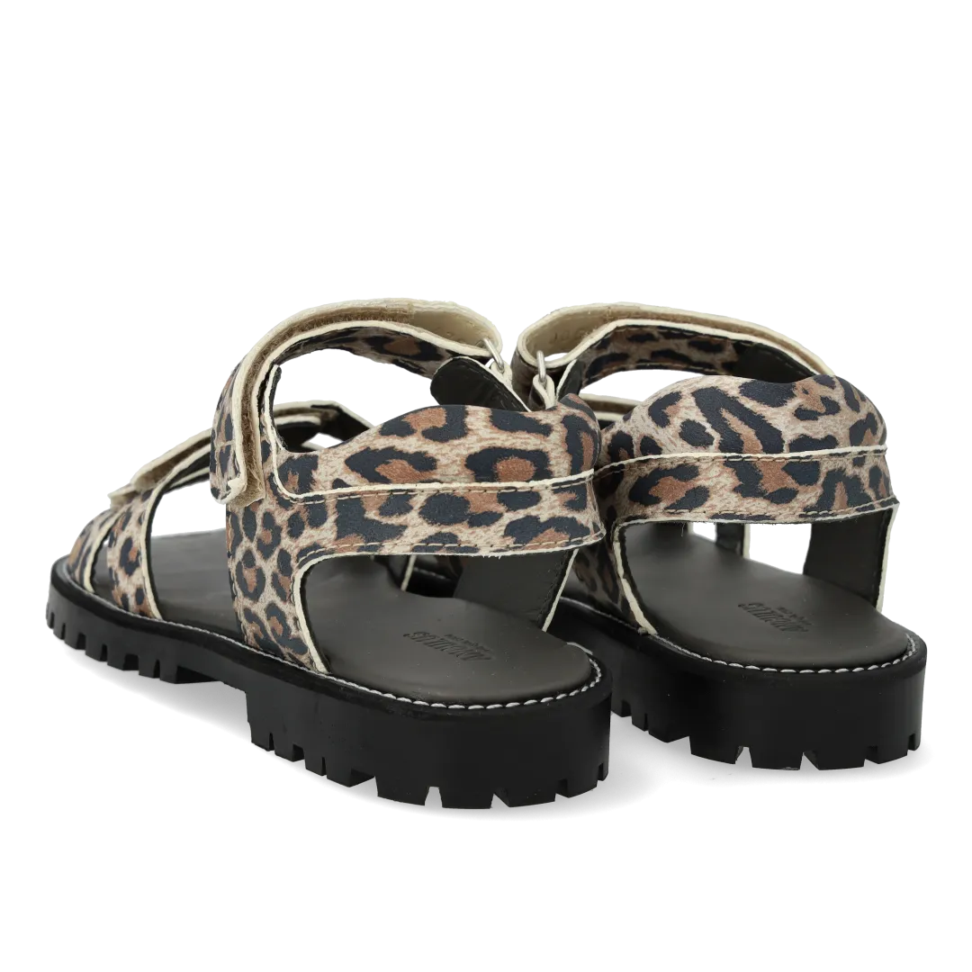 Angulus Sandal med tredobbelt velcro børnesandal læder sort sål