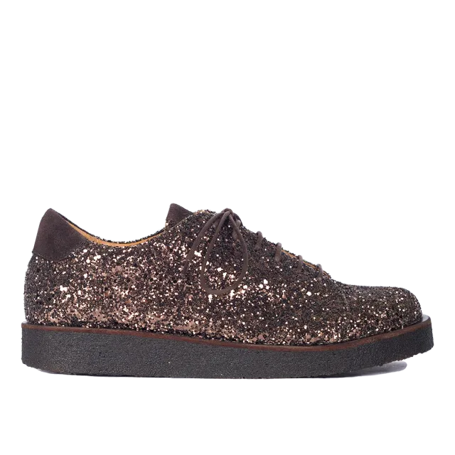 Angulus Sneaker i glitter på plateausål damesko fest