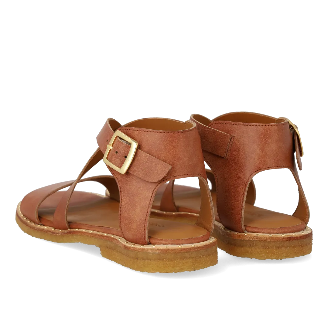Angulus Sandal krydsremme nitter læder dame