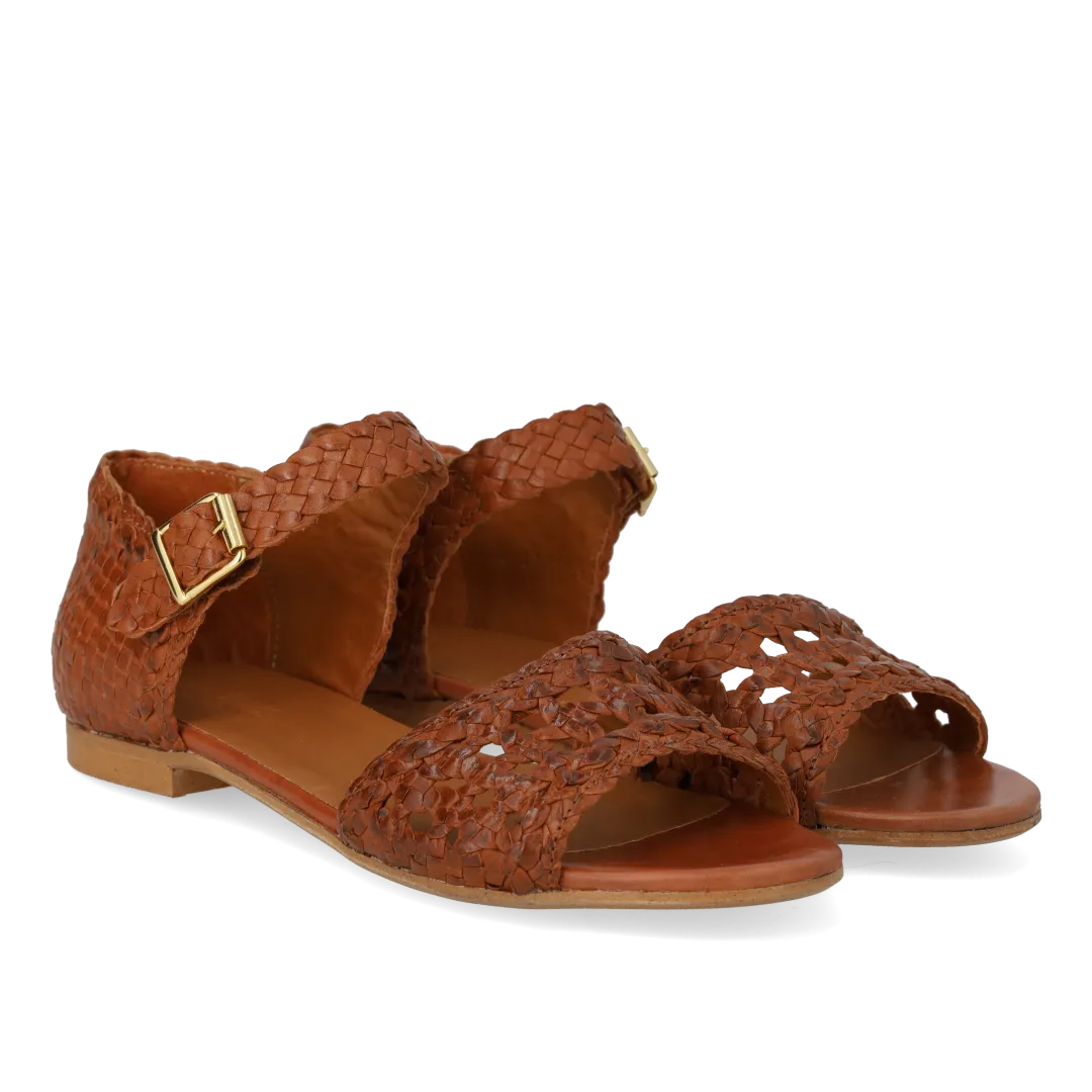 Angulus håndflettet sandal damesandal i læder