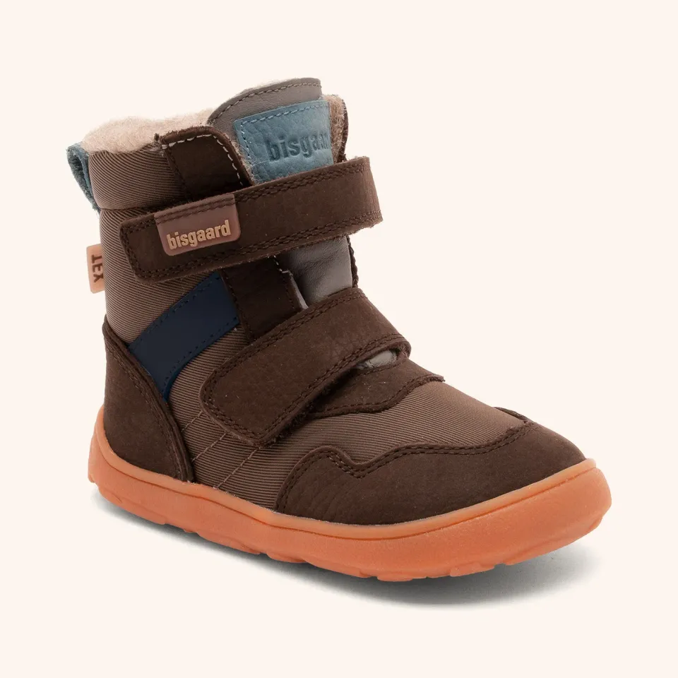 Bisgaard Timo Tex barfodsvinterstøvle dark brown vandtæt