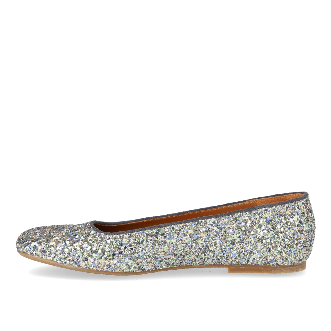 Angulus glitter ballerina til damer med ruskindskant