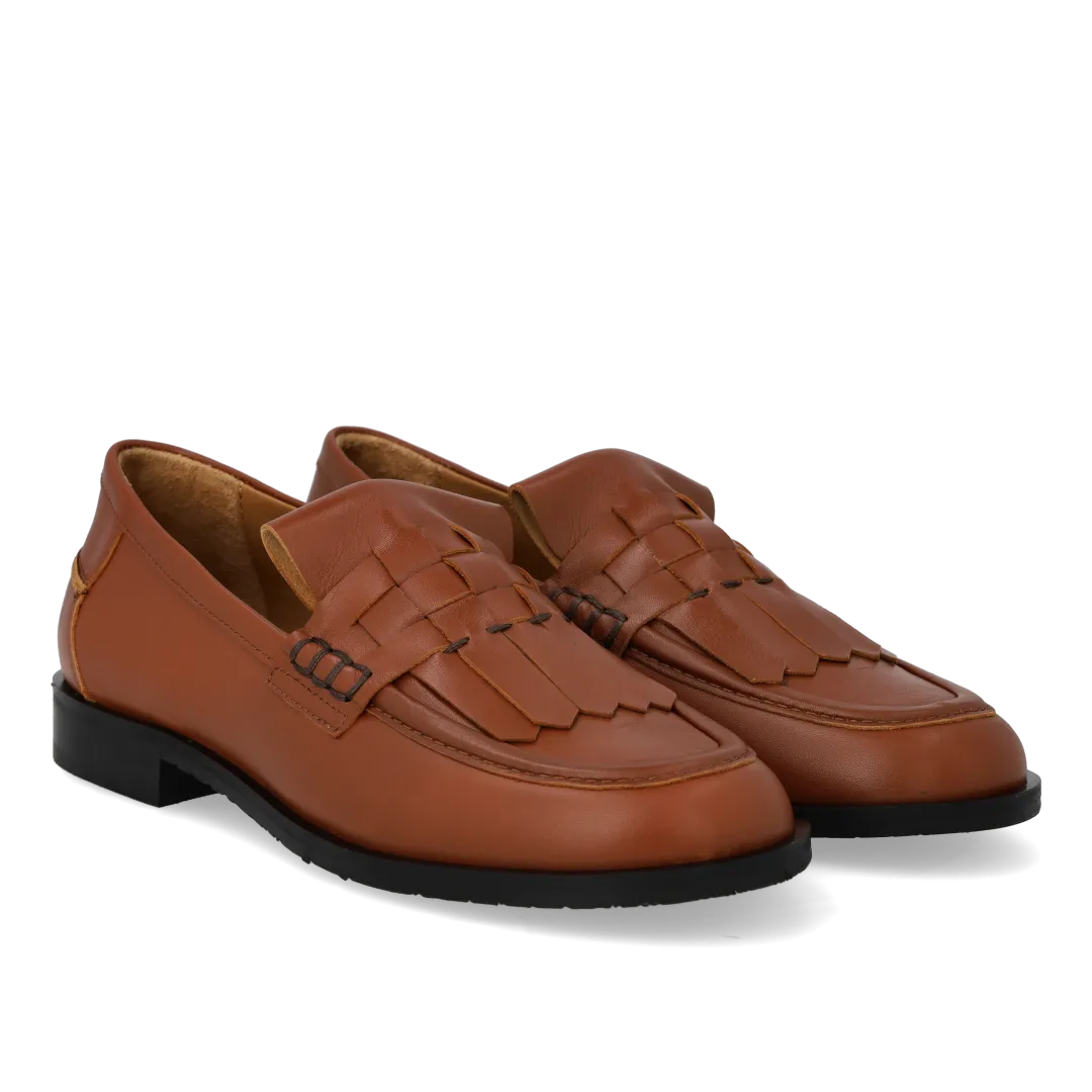 Angulus Loafer med fletdetalje loafer læder