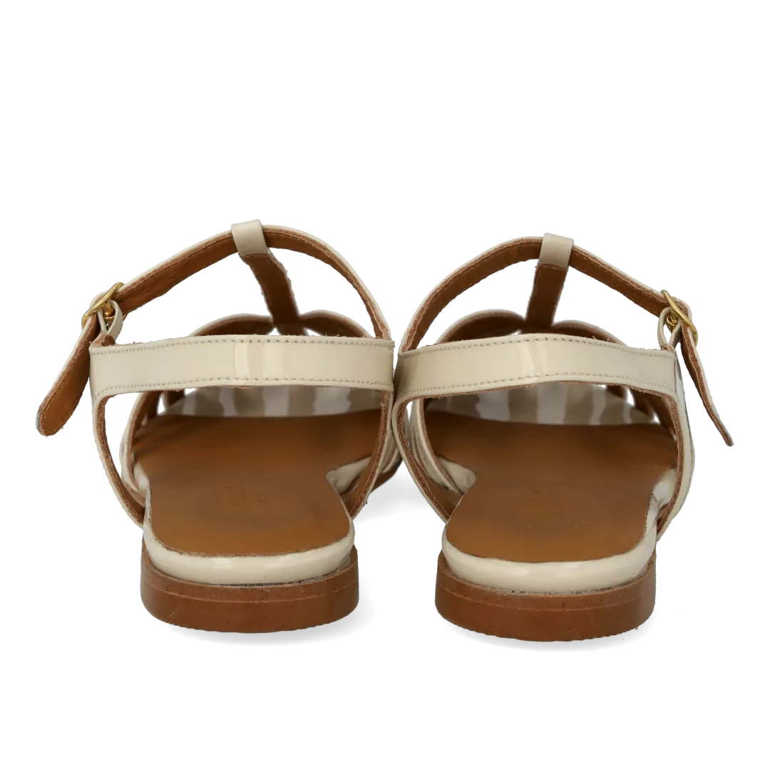 Angulus Flad Sandal T-Strap Organisk Lædersandal
