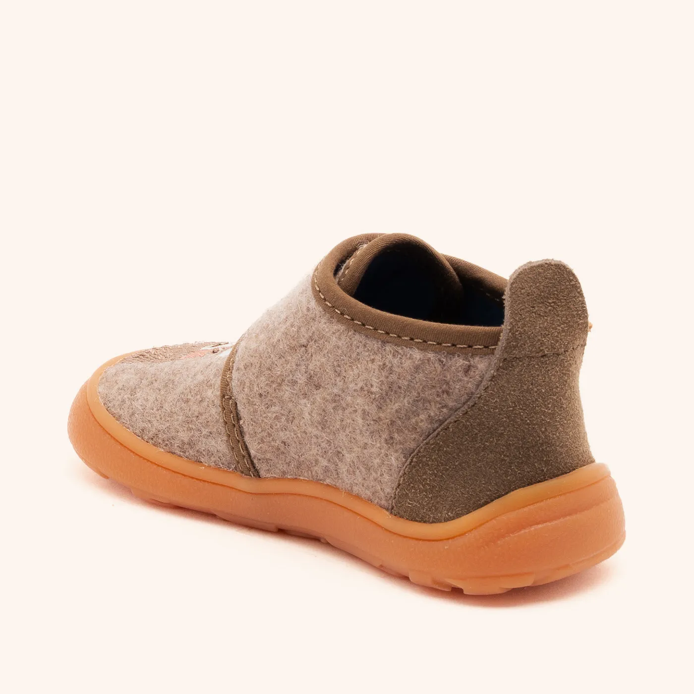 Bisgaard Barefoot Basic hjemmesko Brown broderi
