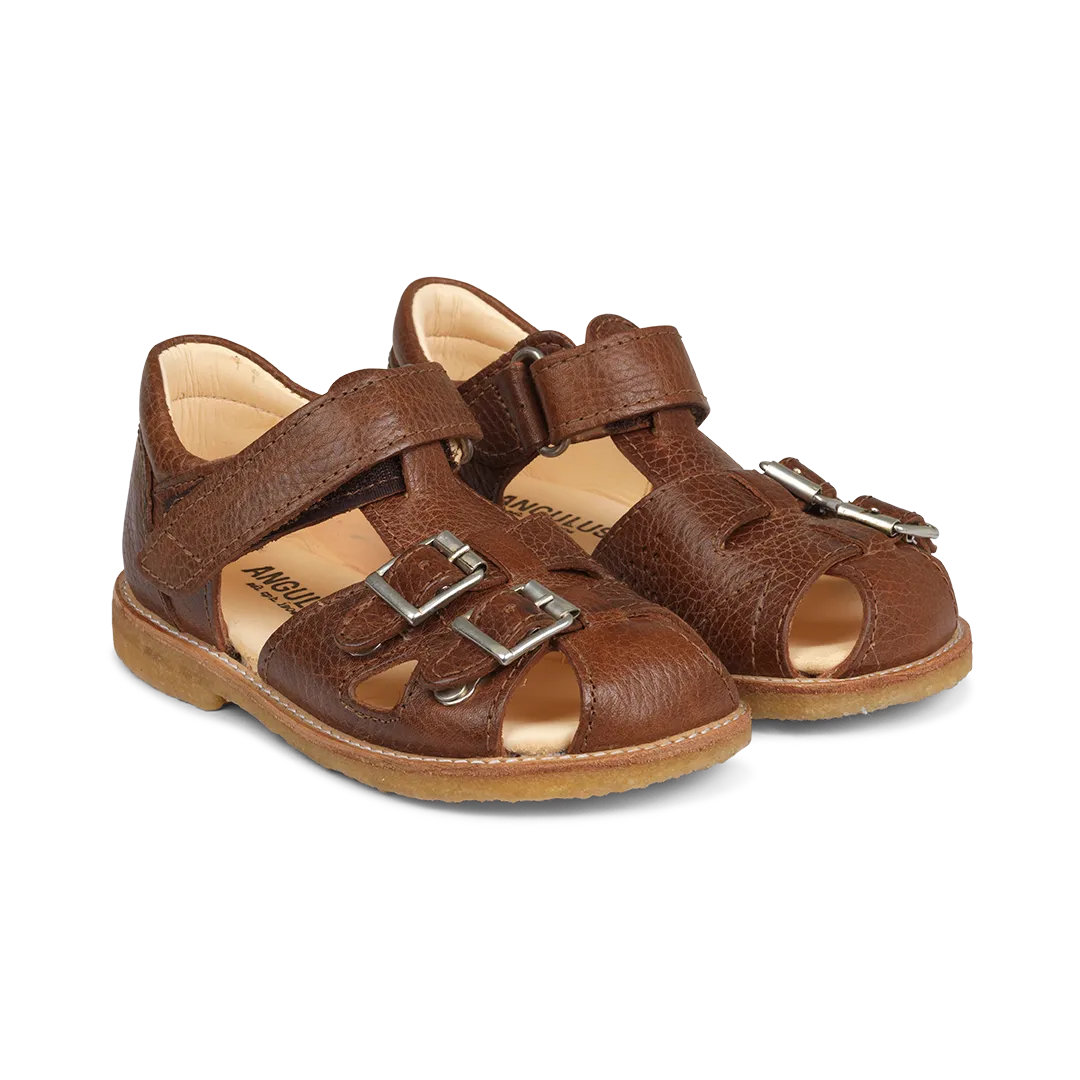 Angulus Sandal med justerbar velcro og spænder børnesandal lukket tå