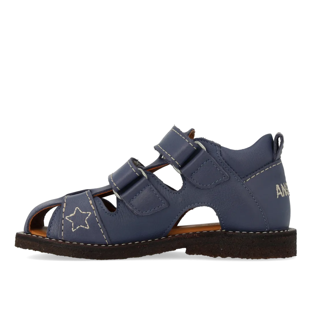 Angulus Sandal med stjerne børnesandal læder velcro rummelig