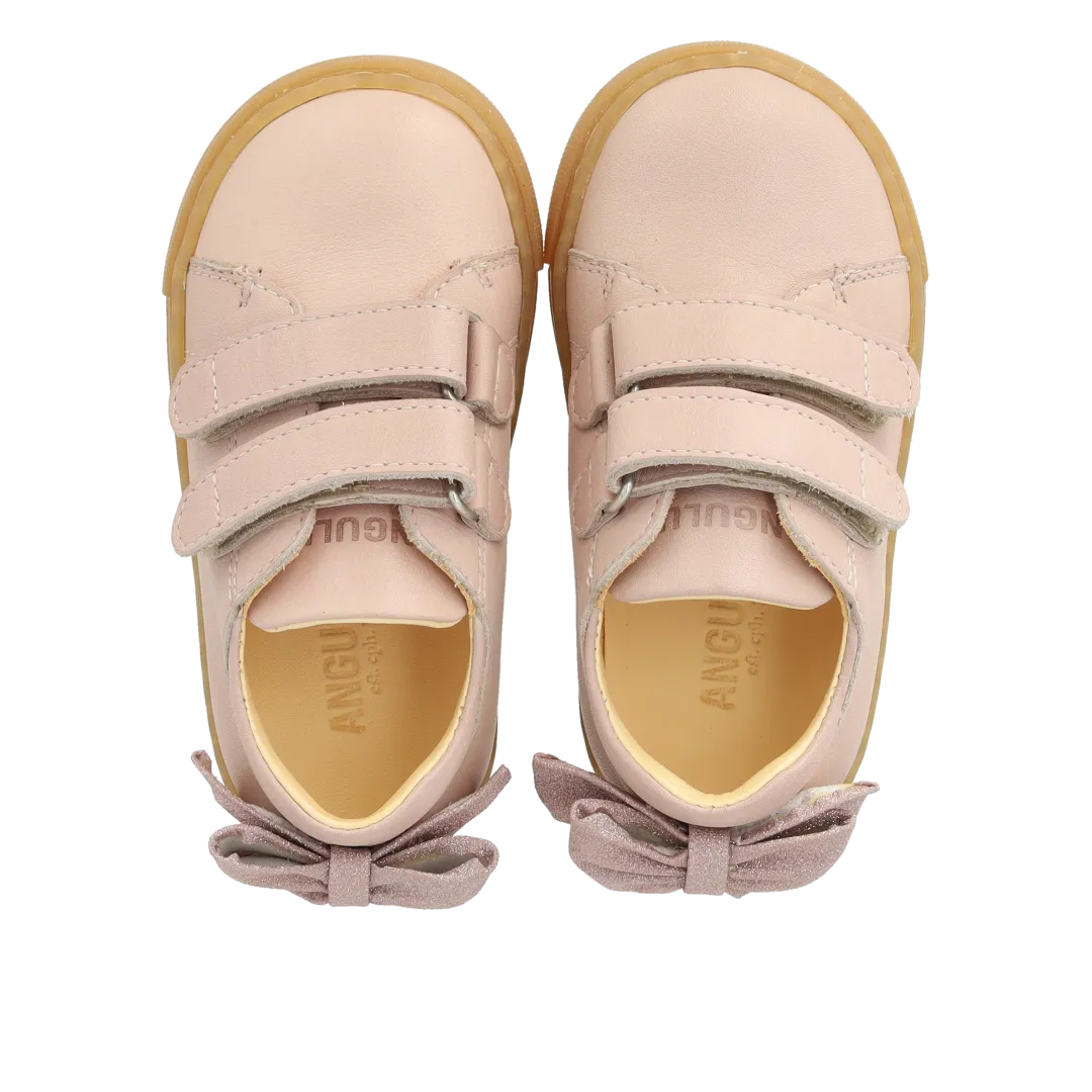 Angulus Begynder sneaker glittersløjfe børnesko str 21-25