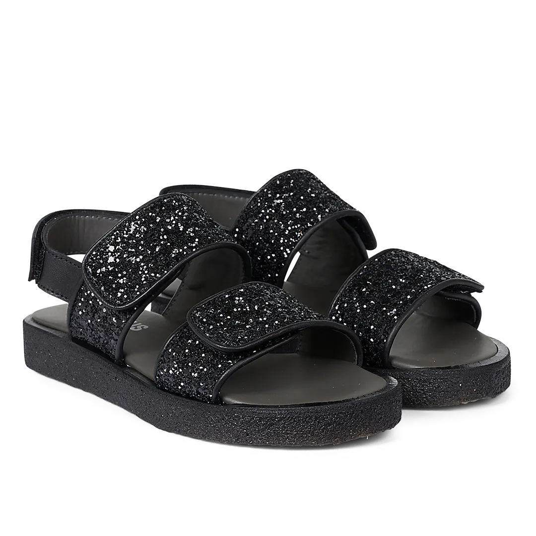Angulus Glittersandal læder velcro glitter børn