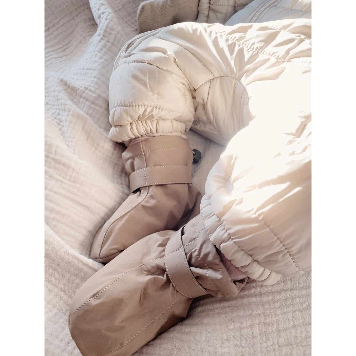 BabyMocs Soft Boots vinterstøvler mørk beige foret