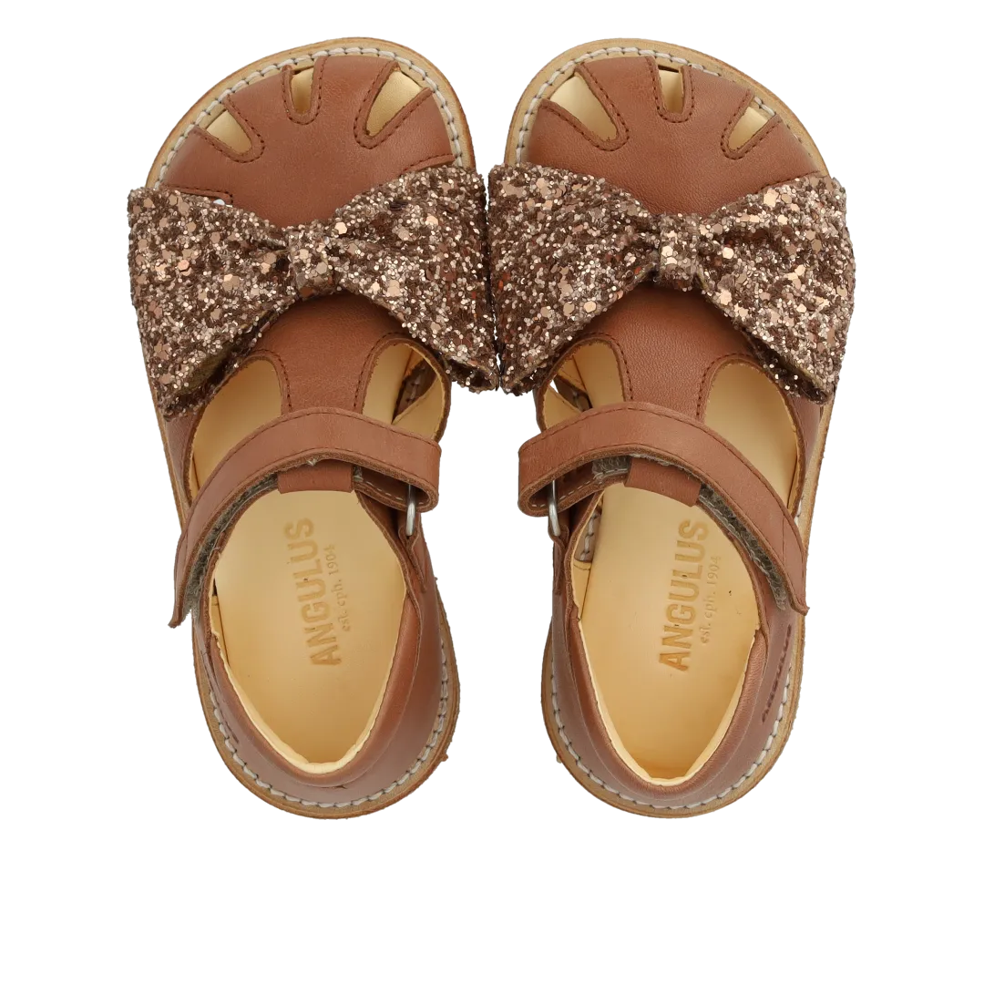 Angulus Sandal glittersløjfe velcro læder rummelig