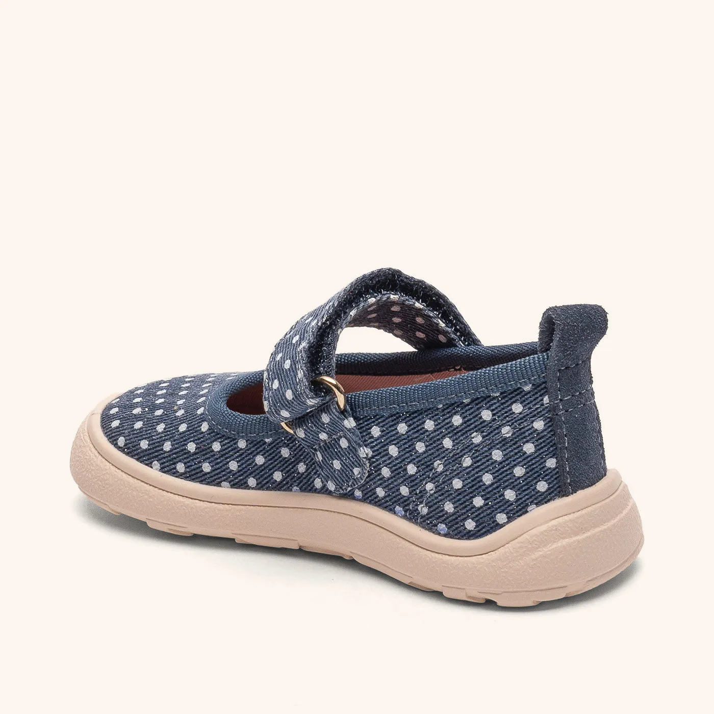 Bisgaard Barefoot Ballet Navy Dots hjemmesko