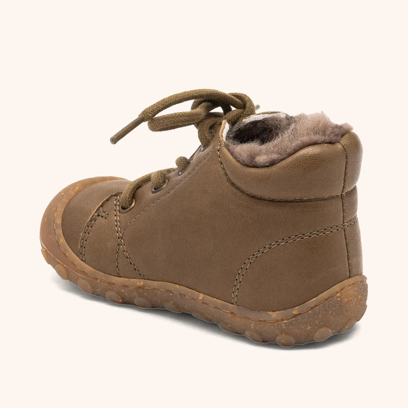 Bisgaard Hale L Lamb Khaki barfodssko lammeuld