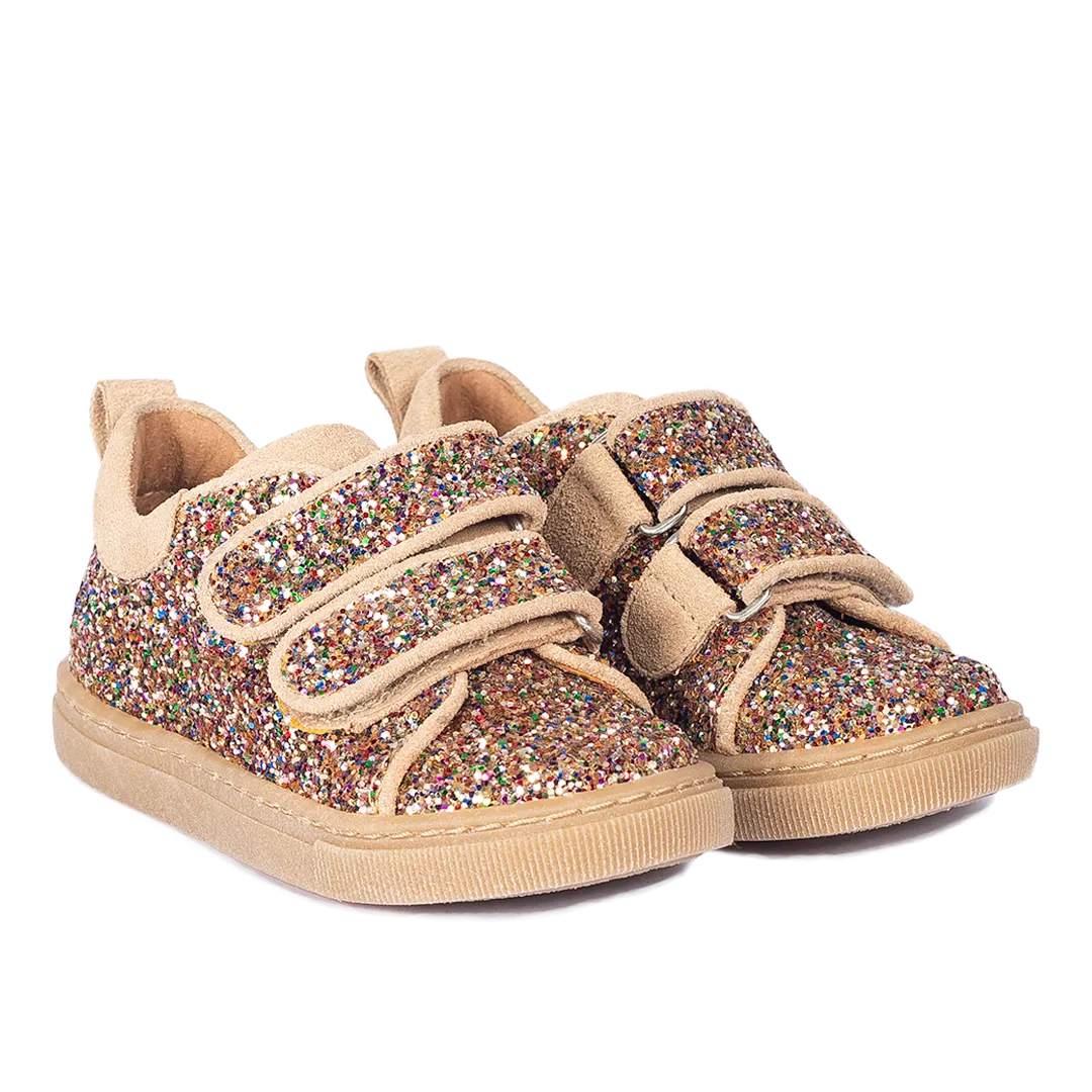 Angulus glitter-sneaker ruskind velcro str. 24-32