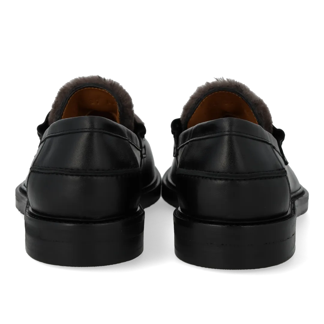 Angulus Penny loafer med blød pelsdetalje loafer