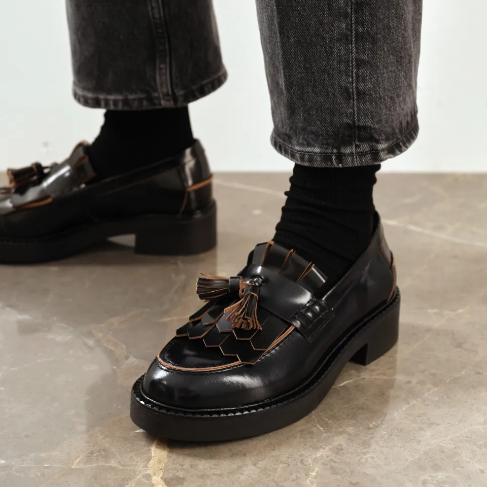 Angulus Chunky Penny loafer frynser kvast