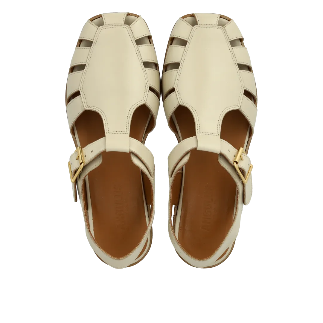 Angulus Fisherman Sandal Dame Læder Guldspænde