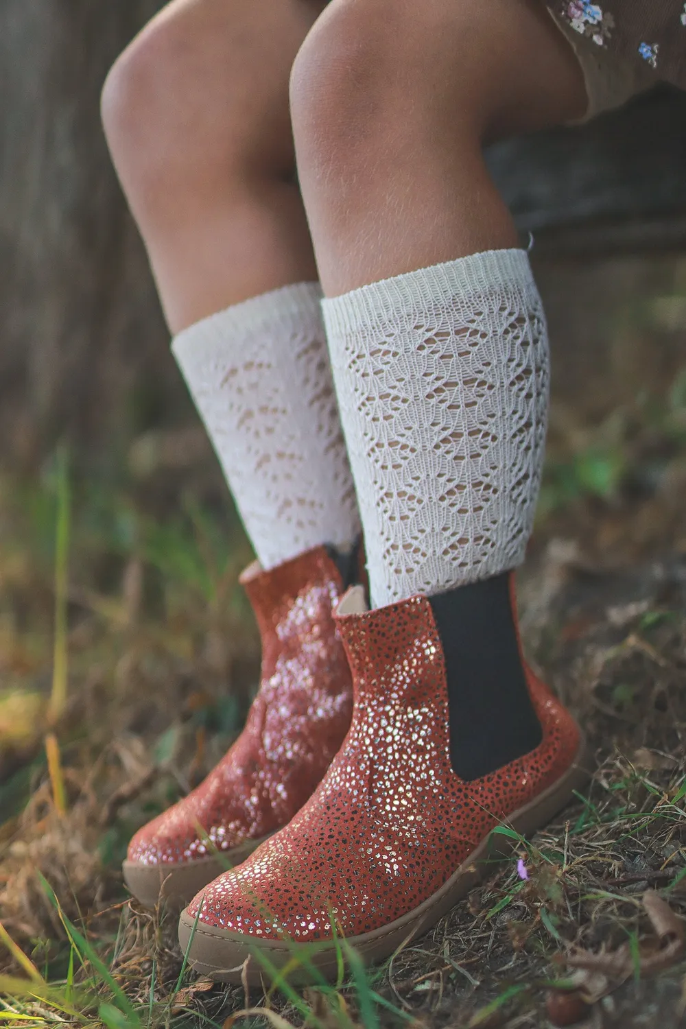 Gogsig Chelsea Coral Glitter overgangsstøvle børn – bred tåboks