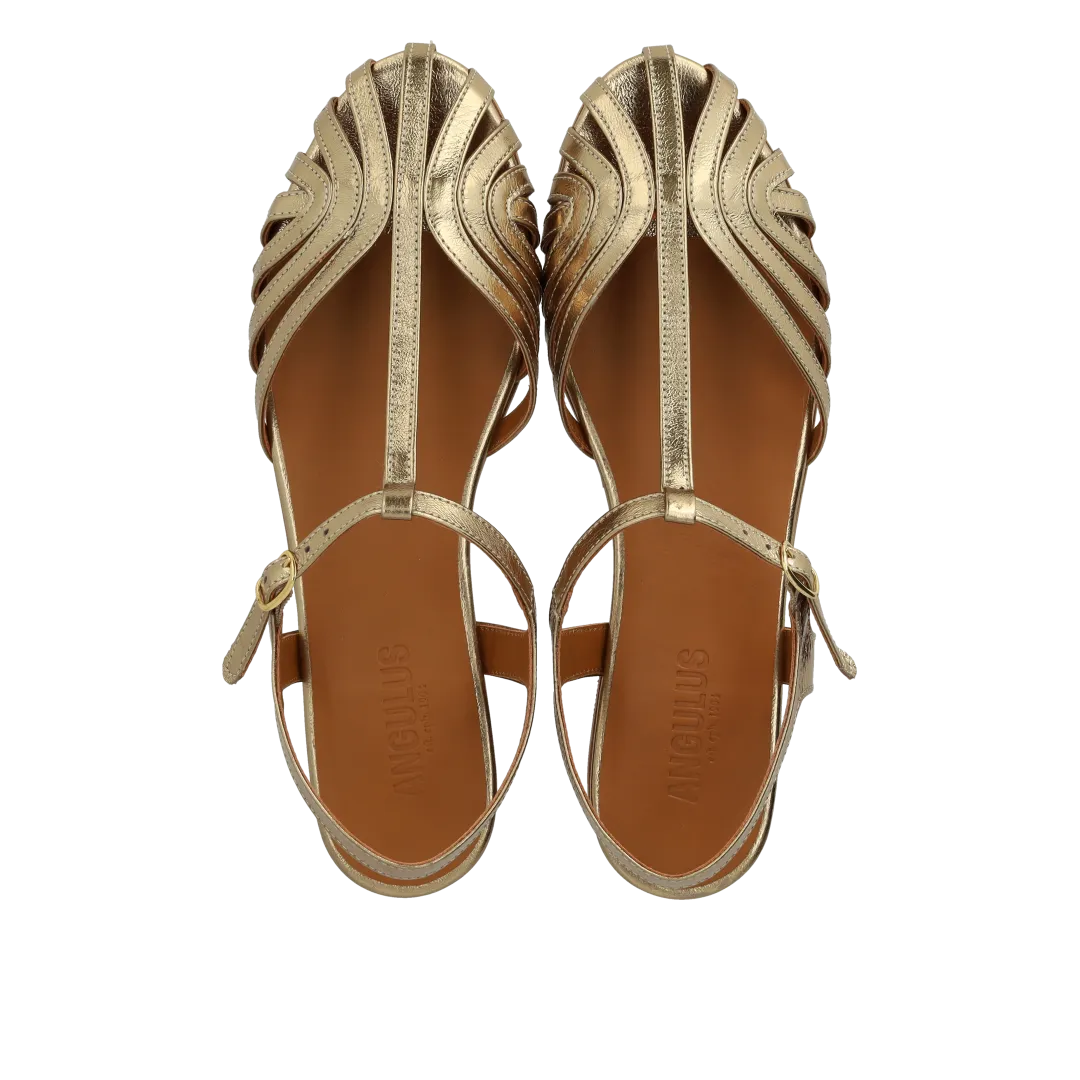 Angulus sandal organisk frontdetalje damesandal flad