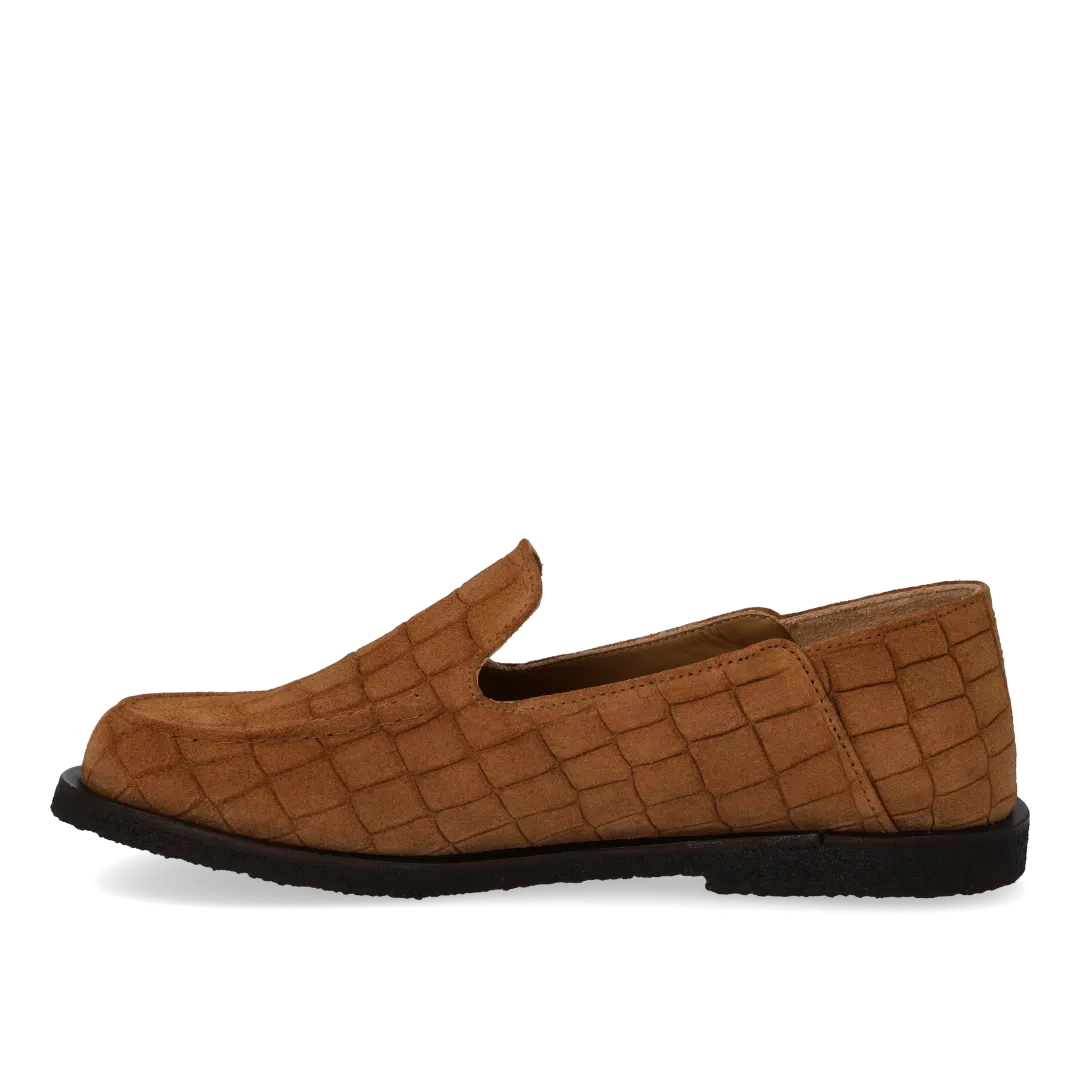 Angulus loafer bred pasform dame brun læder slip-on