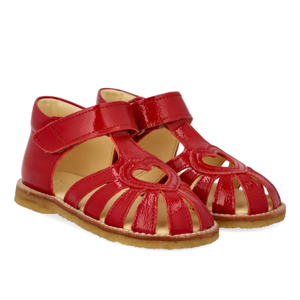 Angulus Begynder hjertesandal velcro børnesandal læder