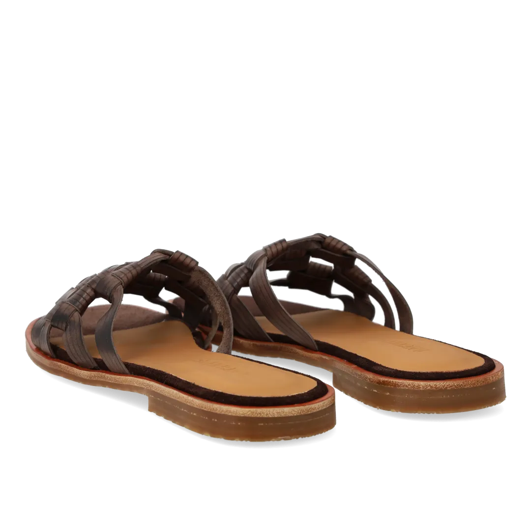 Angulus Slip-on sandal flet dame sandal læder