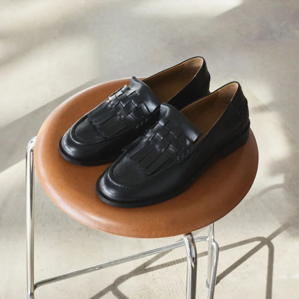 Angulus Loafer med fletdetalje loafer dame læder