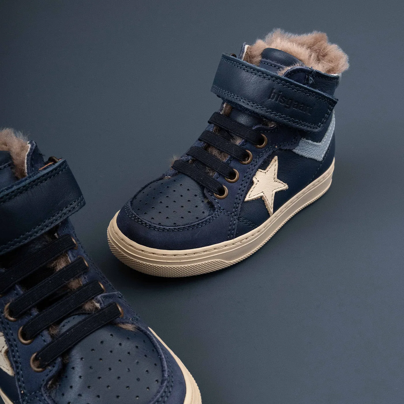 Bisgaard Isak Lamb sneakers navy med lammeskind