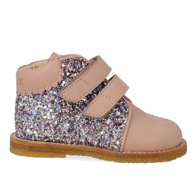 Angulus Velcrostøvle med glitter børnestøvle hjerte