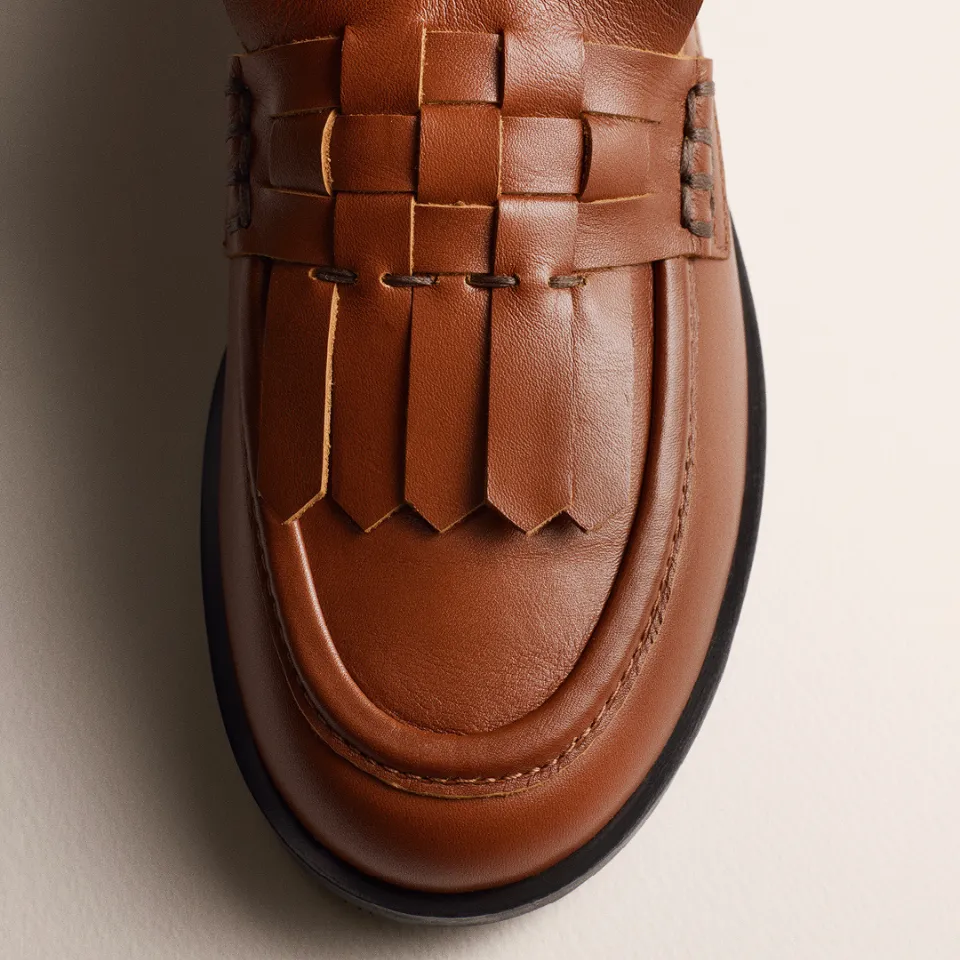 Angulus Loafer med fletdetalje loafer læder