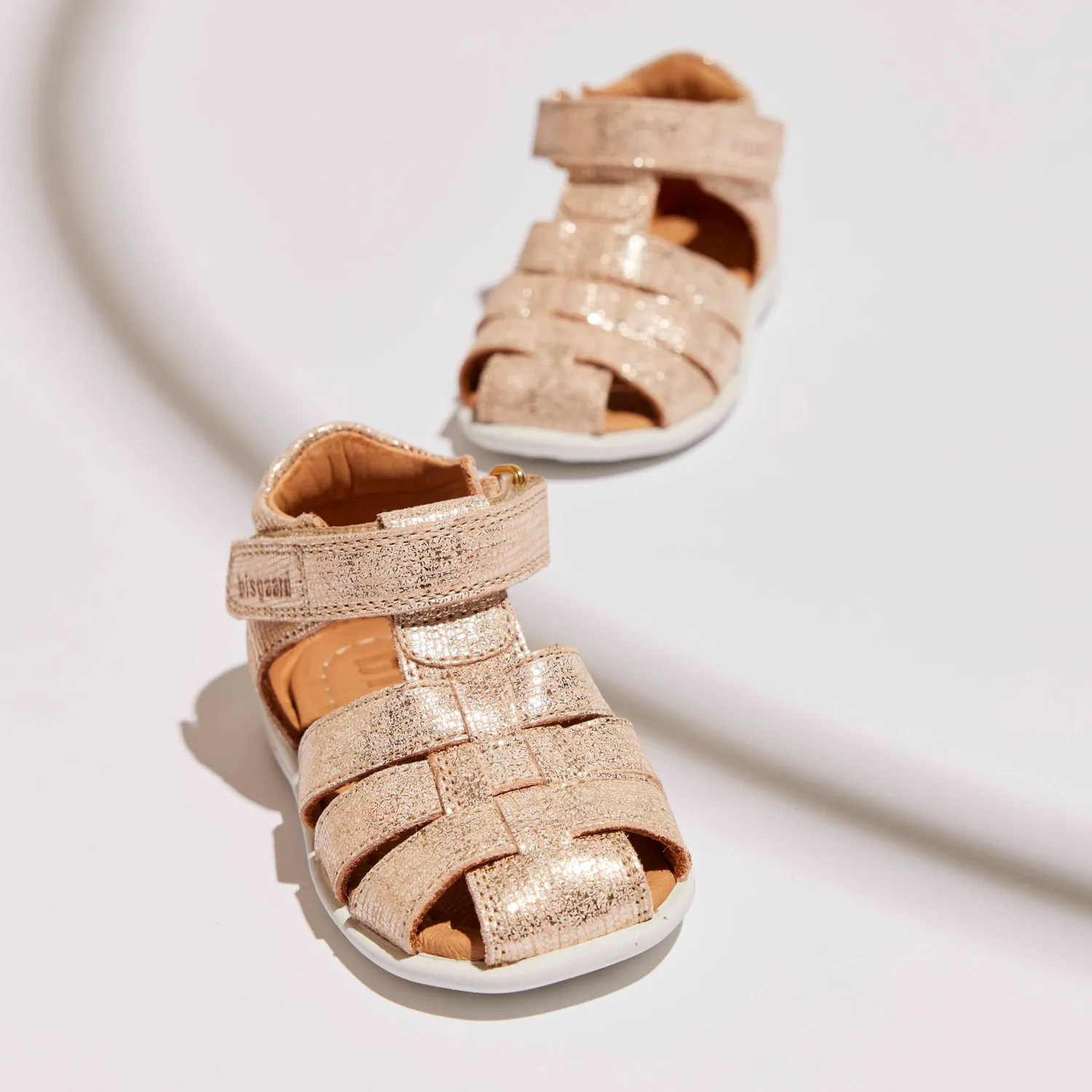 Bisgaard Carly sandal Platin læder
