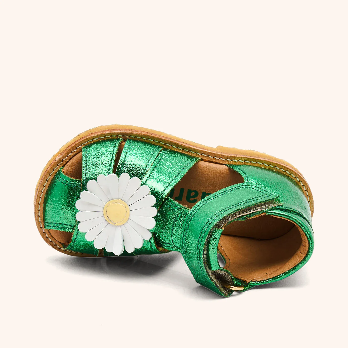 Bisgaard Kaia sandal grøn metallic marguerit