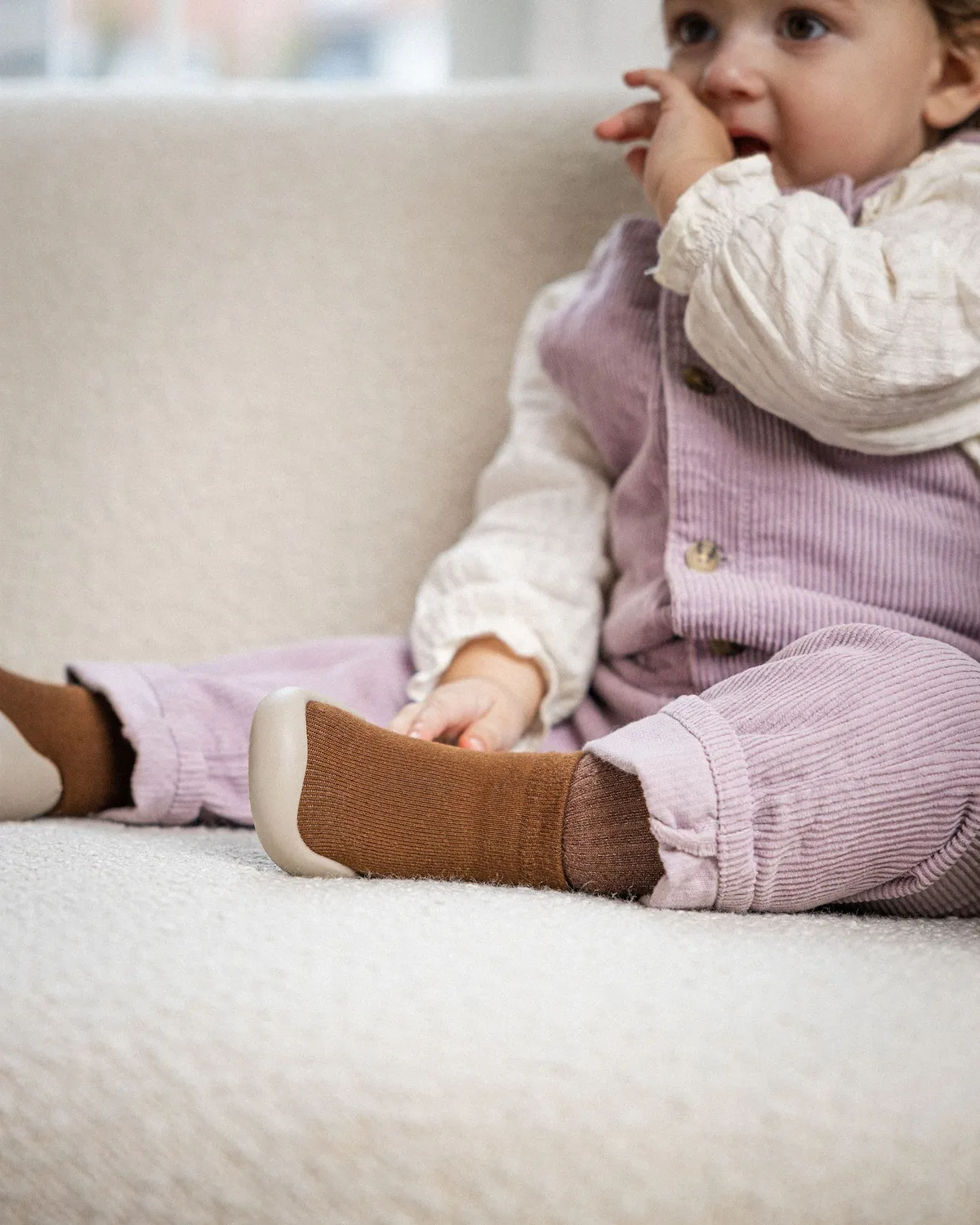 Minifus Neutral Begyndersko Barfodssko Brun silikonsål