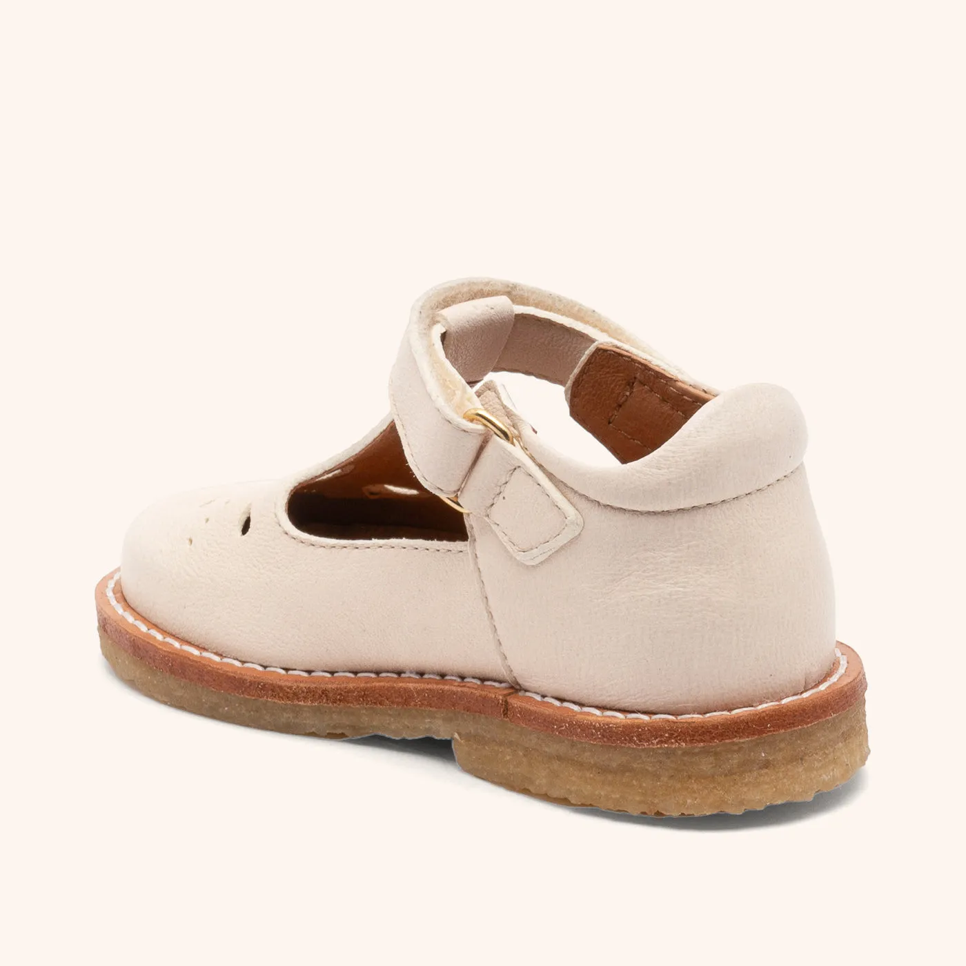 Bisgaard Noelle ballerina linen hvid velcro