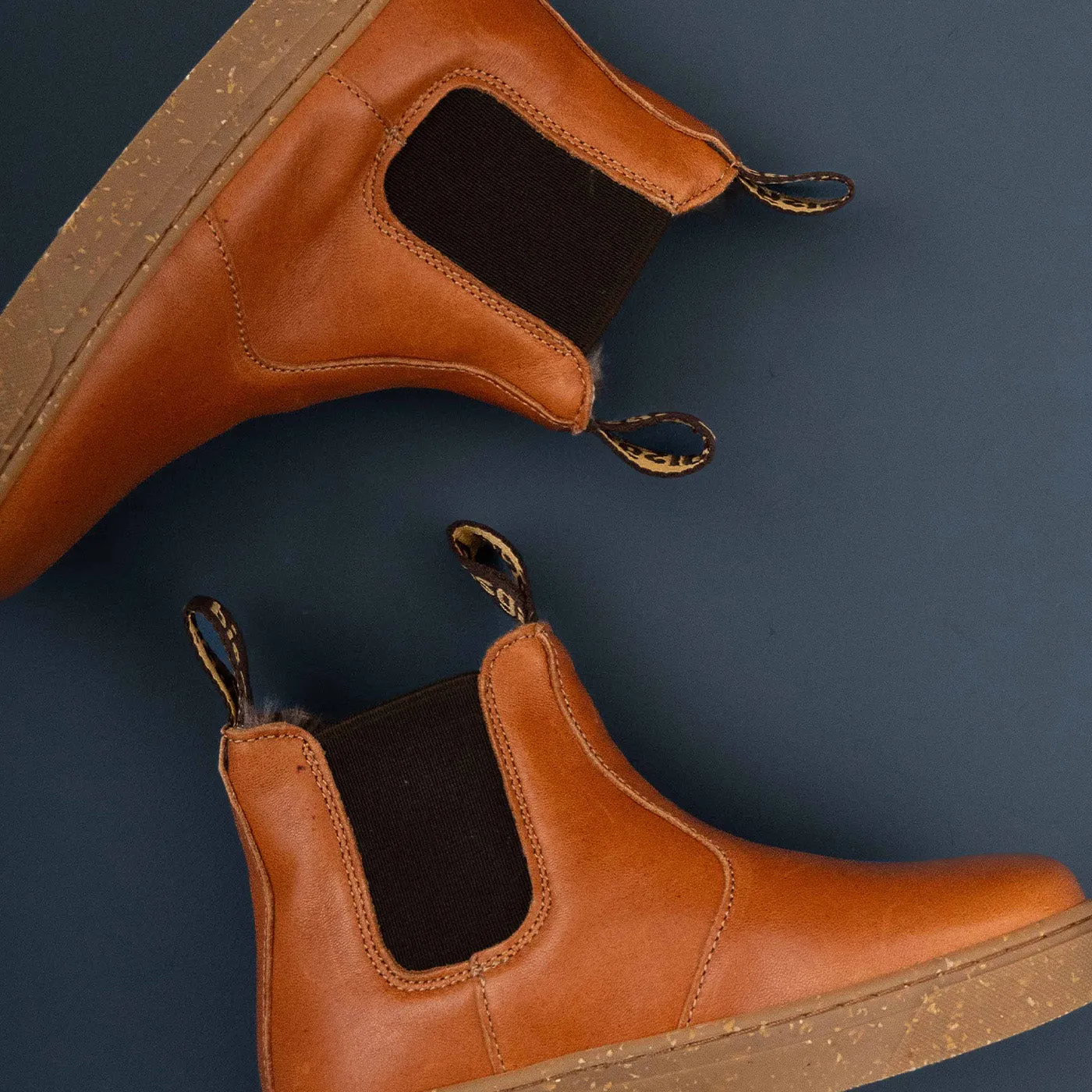 Bisgaard Barefoot Ene Lamb chelsea-støvle cognac