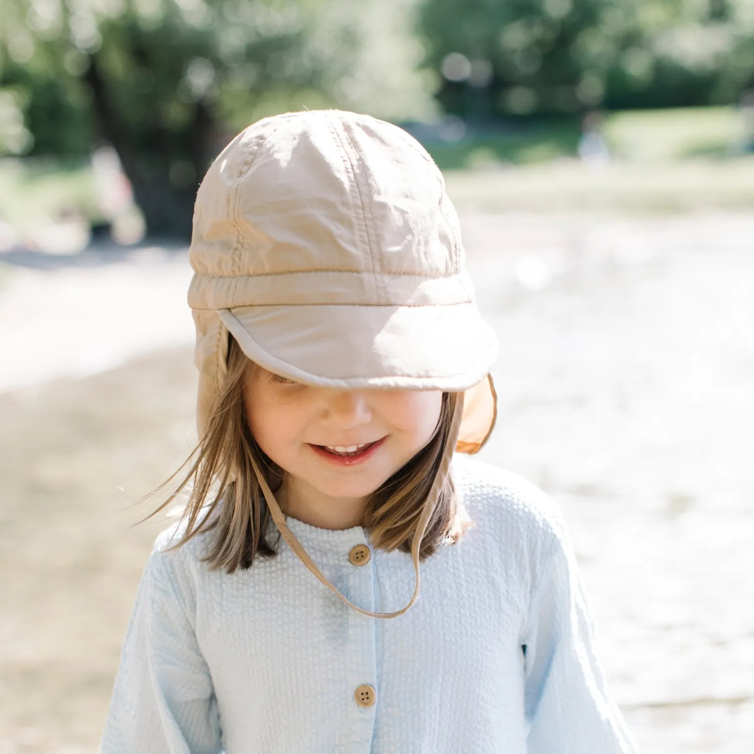 BabyMocs UV-Hat solhat Beige 44/46 nakkeskygge
