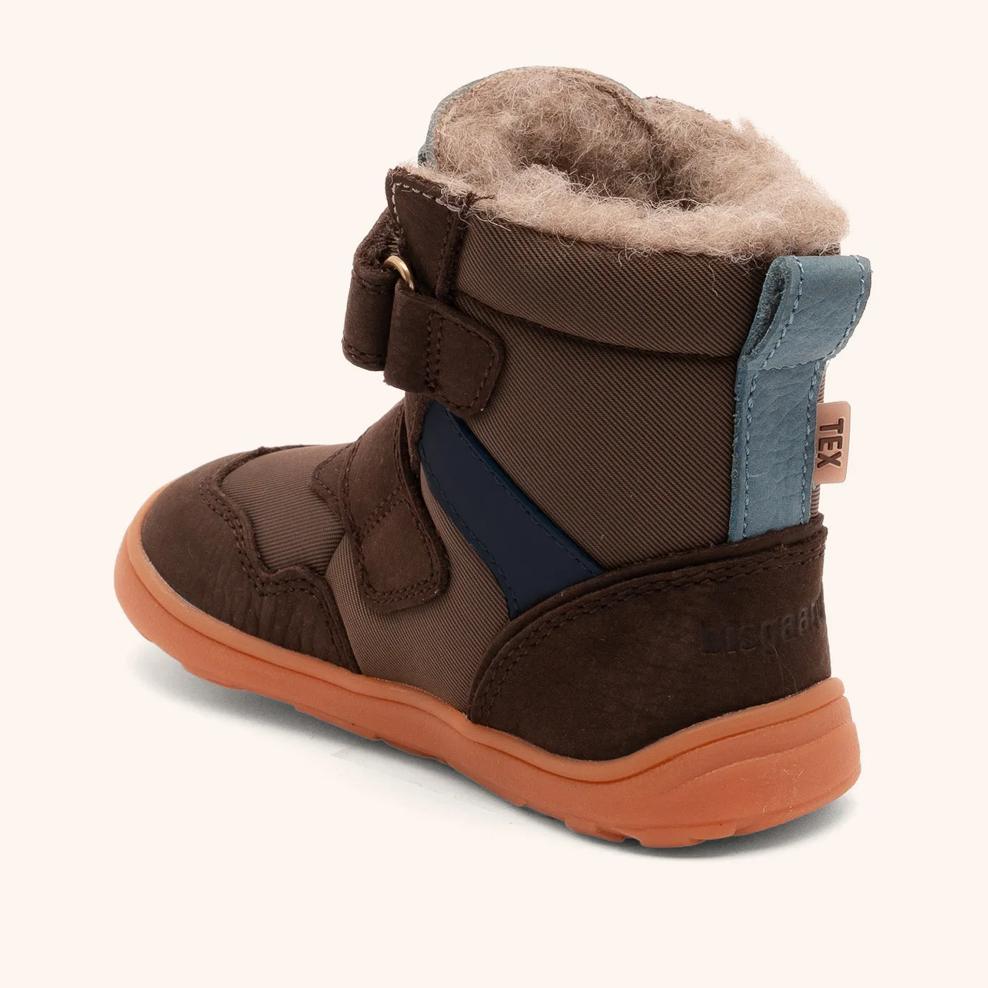 Bisgaard Timo Tex barfodsvinterstøvle dark brown vandtæt