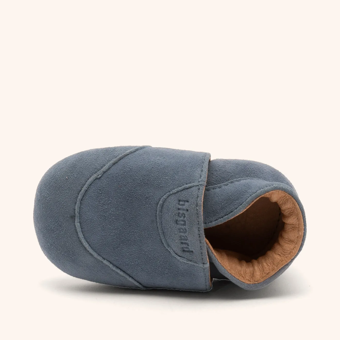 Bisgaard Newborn kravlesko dusty blue ruskind