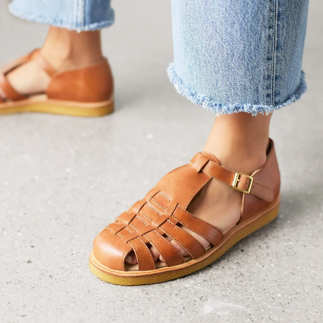 Angulus Klassisk Fisherman sandal læder rågummi