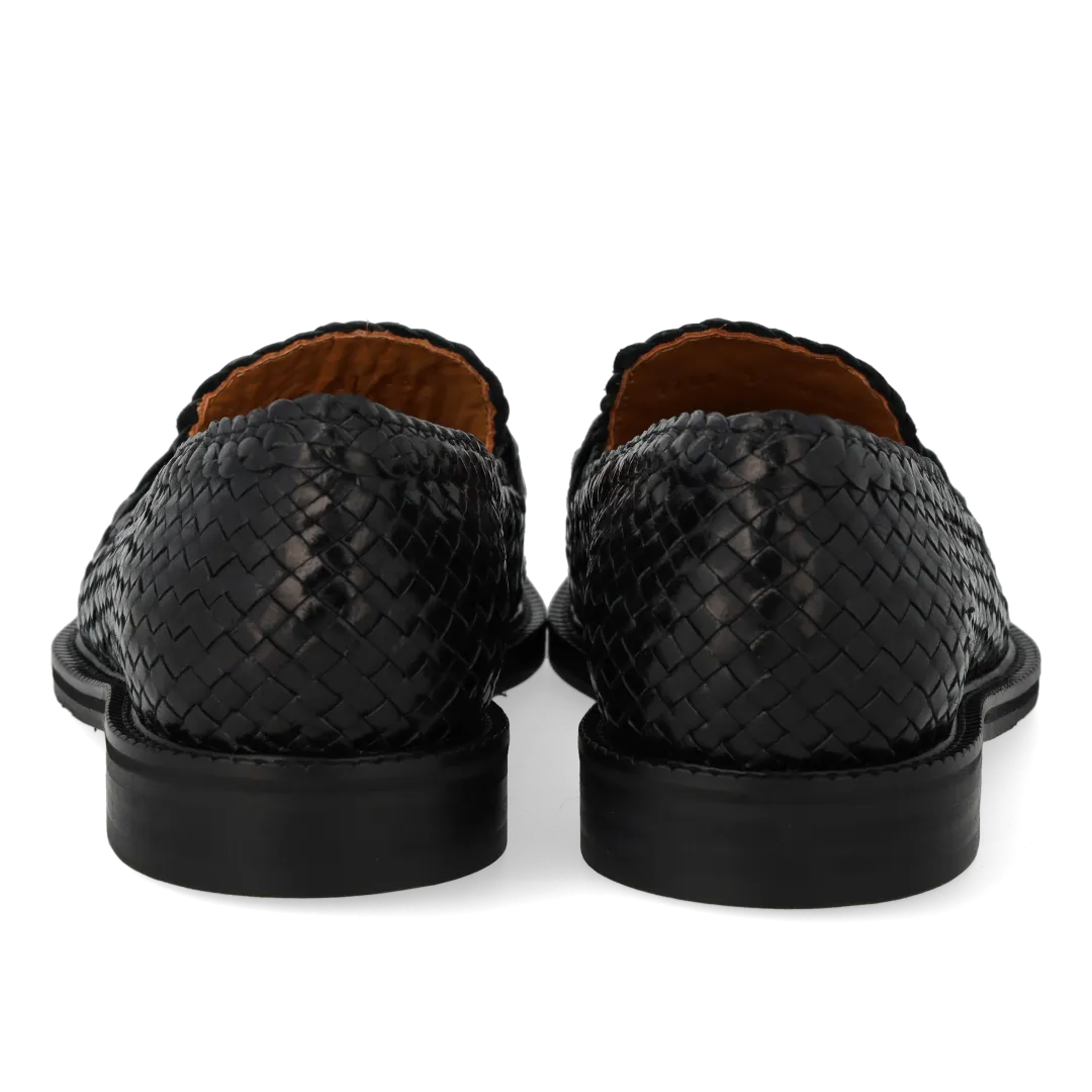 Angulus Penny loafer håndflettet læder
