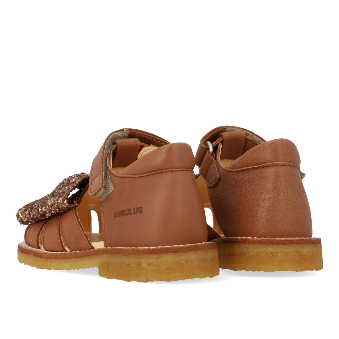 Angulus begynder sandal glittersløjfe velcro glitter