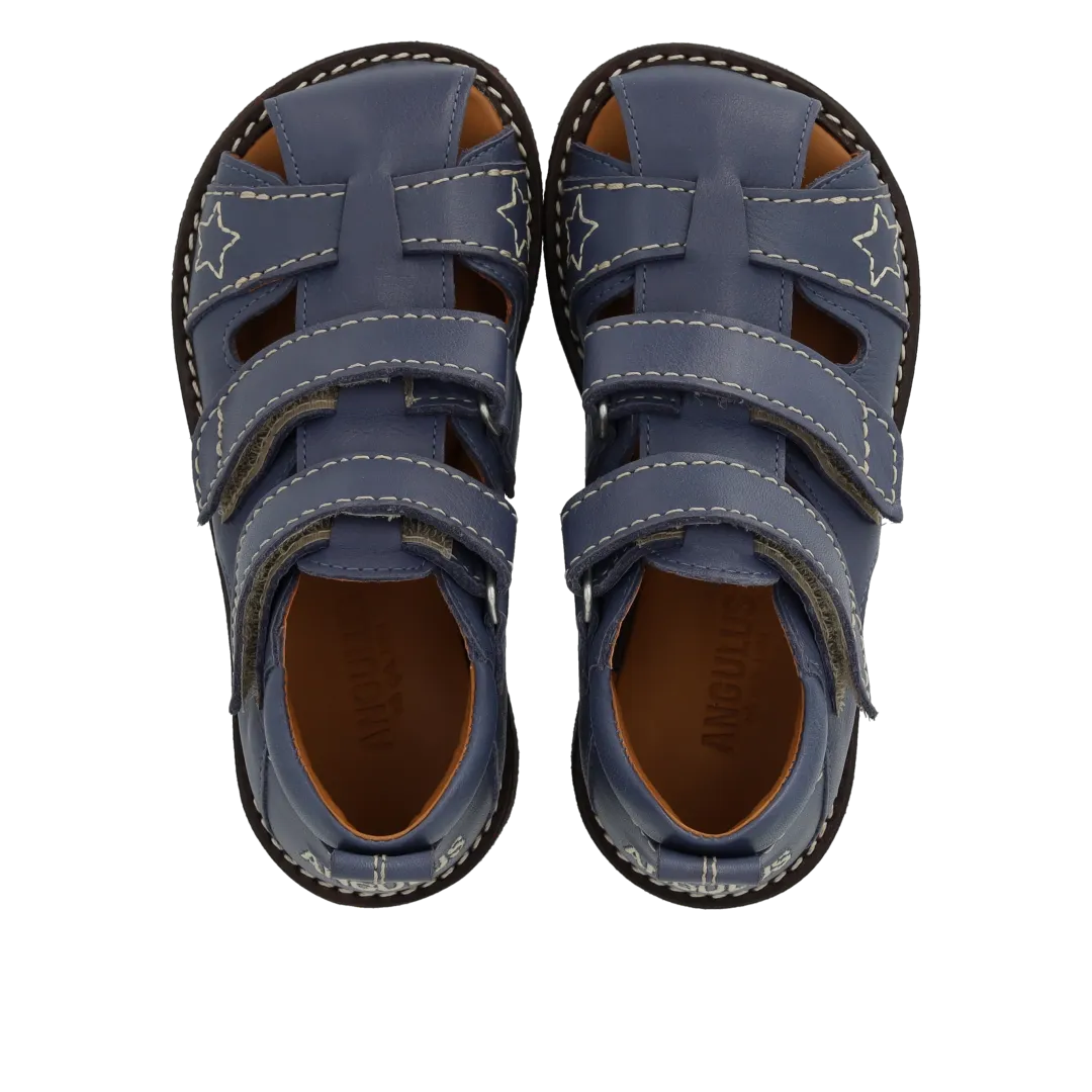 Angulus Sandal med stjerne børnesandal læder velcro rummelig
