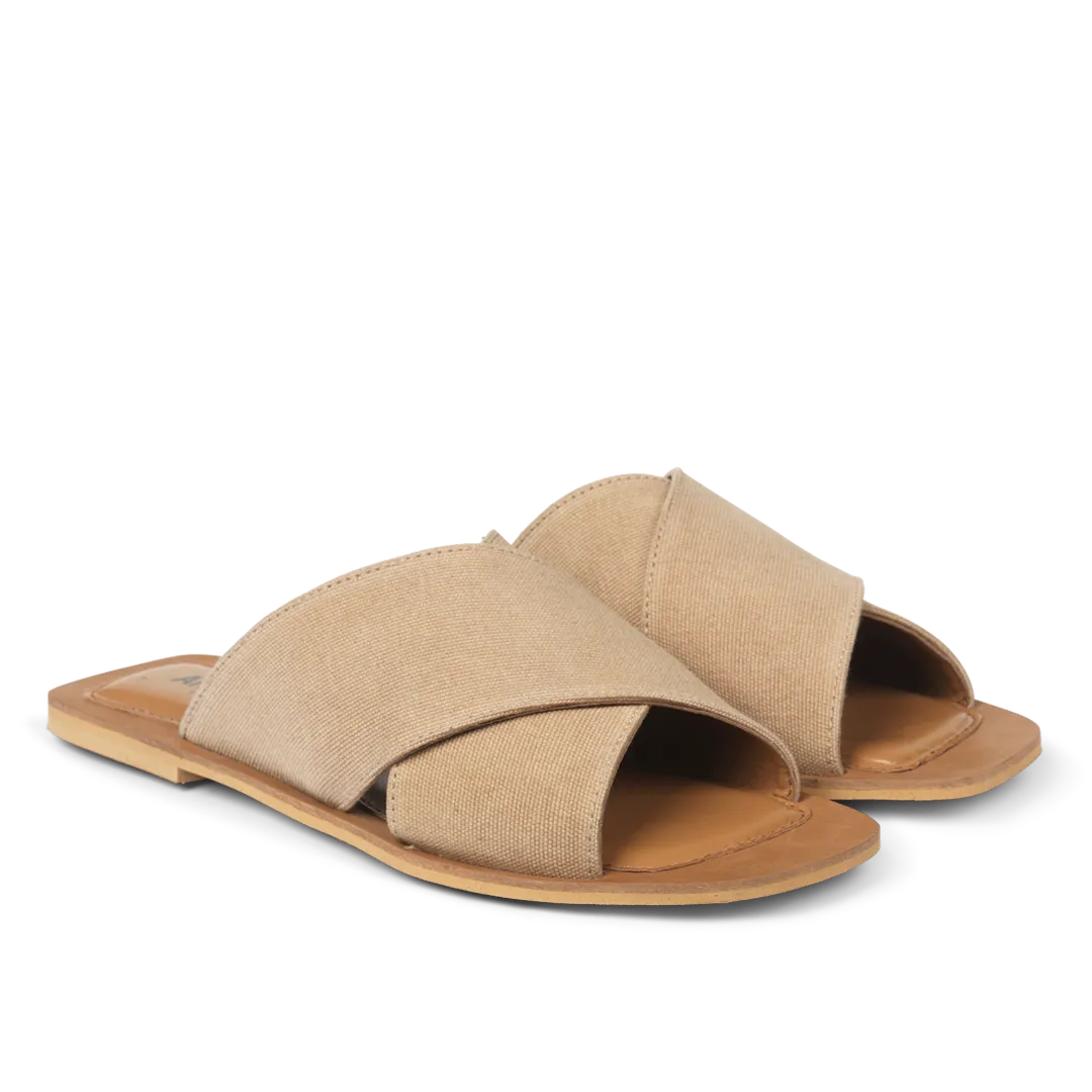 Angulus Sandal slip-on damesandal skind smal