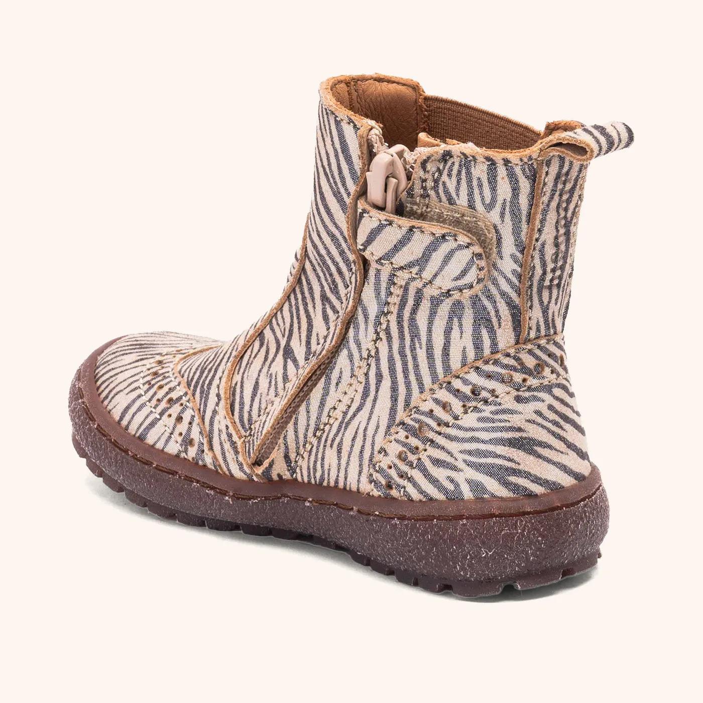 Bisgaard Meri ankelstøvle zebra fur hvid