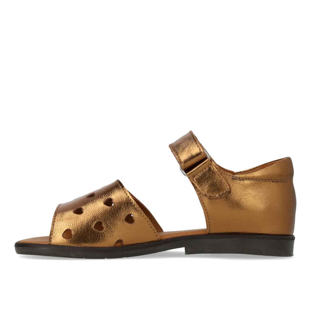 Angulus Lædersandal hjerte børnesandal læder velcro