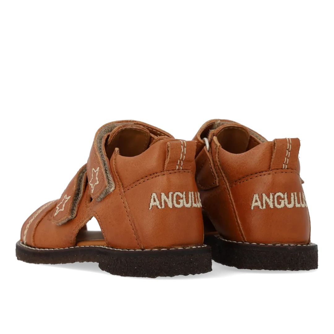 Angulus Sandal med stjernebroderi børnesandal rummelig