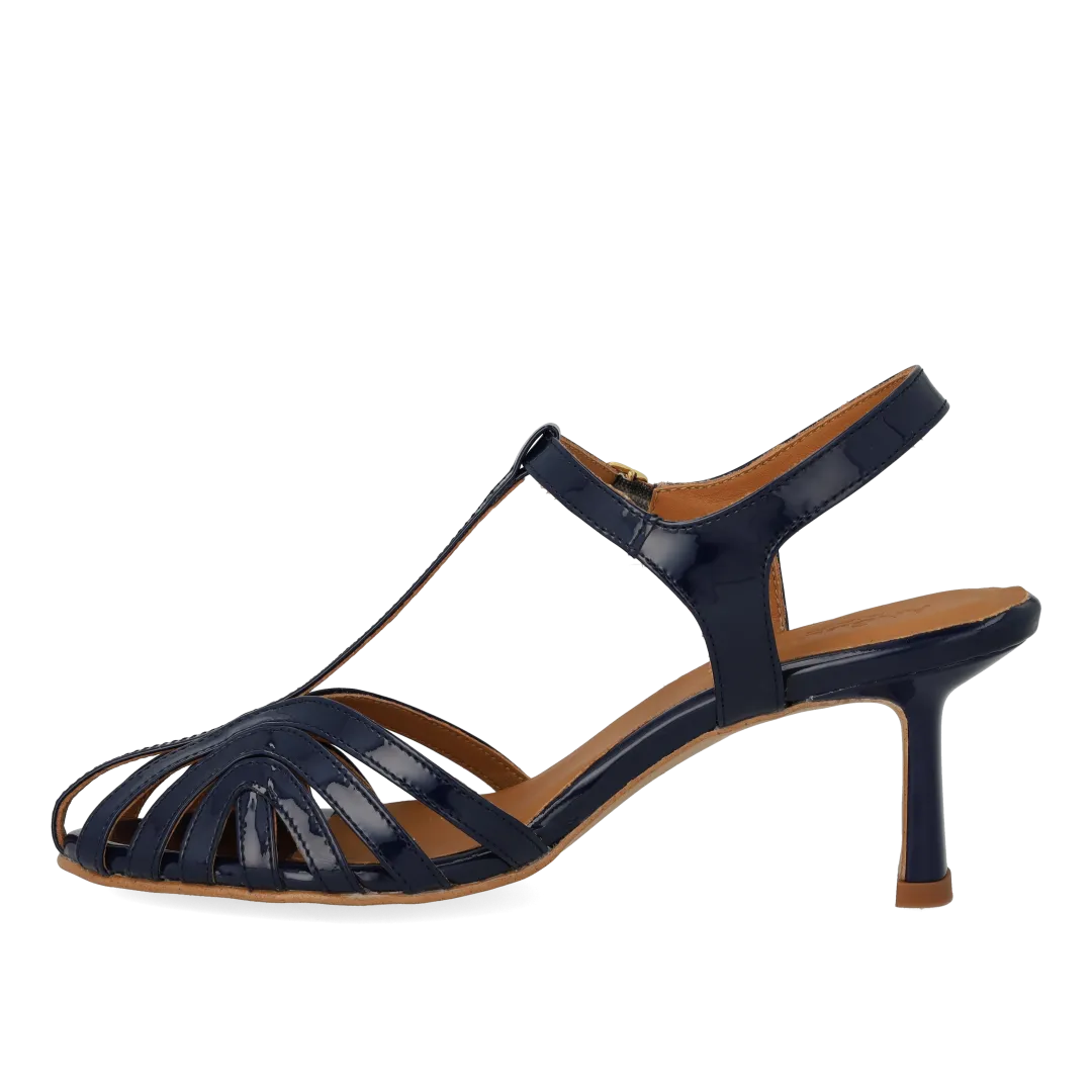 Angulus højhælet sandal organisk T-strap 6 cm hæl
