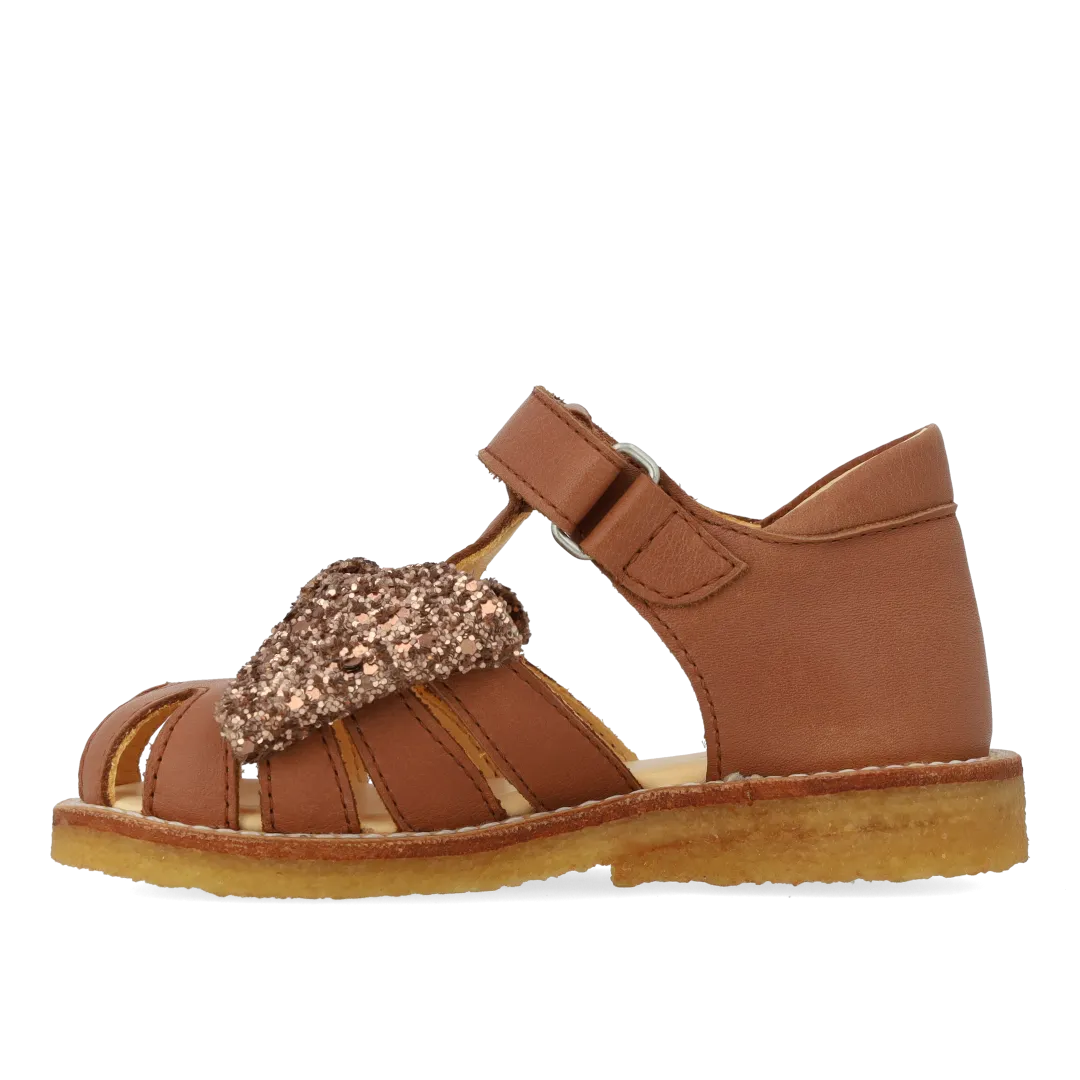 Angulus begynder sandal glittersløjfe velcro glitter